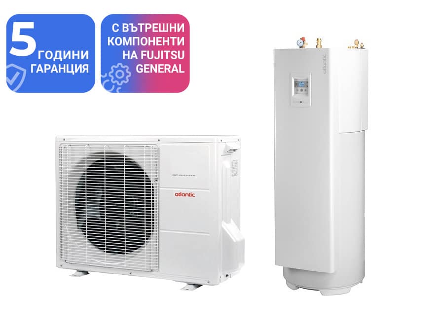 Термопомпа Atlantic LORIA DUO 6008, 8 Kw с вграден бойлер 190 л - отопление, охлаждане и БГВ