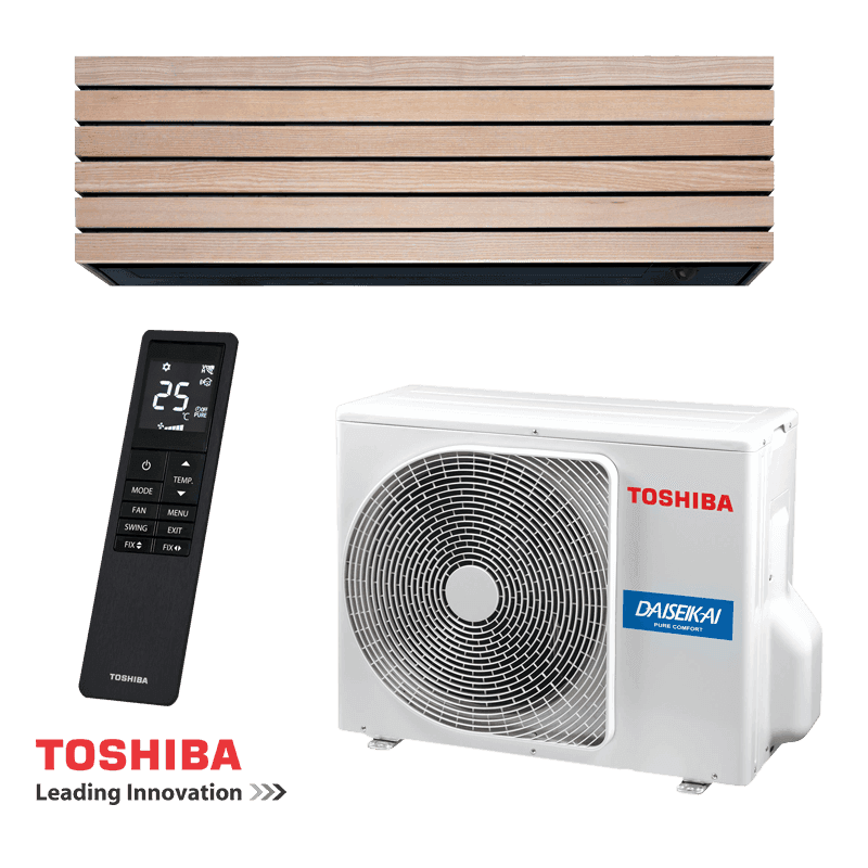 Инверторен климатик Toshiba Super Daiseikai 10 WOOD RAS-B13S4KVDG-E / RAS-13S4AVPG-E